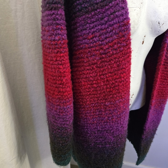 Handmade rainbow cardigan sweater Bonny Brown Made In Uruguay - Picture 4 of 8